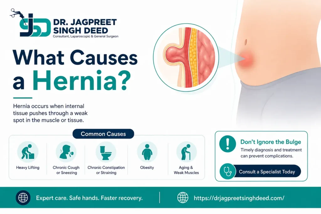 What causes a hernia​ in Sharjah